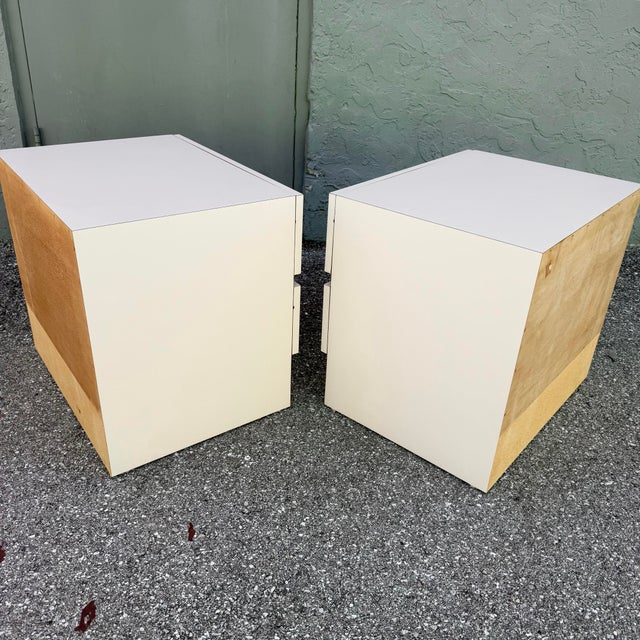 Postmodern Light Pink Laminate Nightstands - A Pair For Sale In West Palm - Image 6 of 6