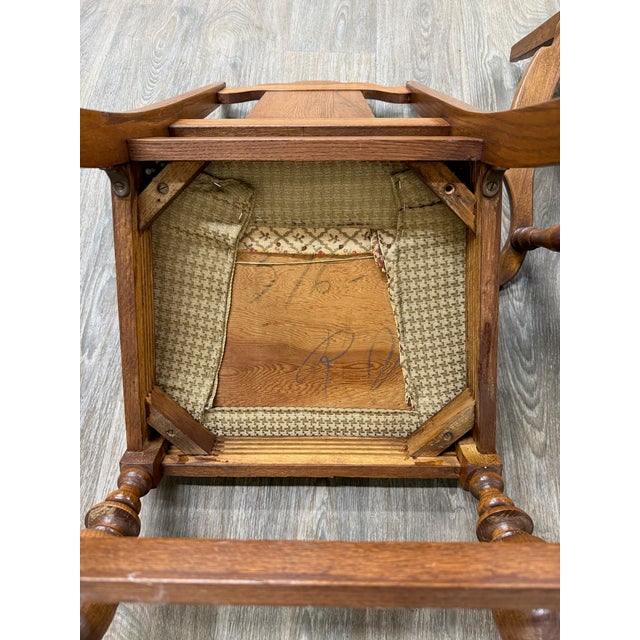 Vintage Jacobean Revival or English Tudor Style Oak Dining Chairs - Set of 6 For Sale - Image 16 of 16