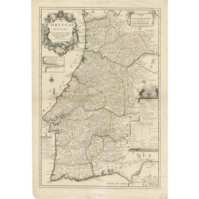 Antique Map of Portugal by Placide, 1700s For Sale