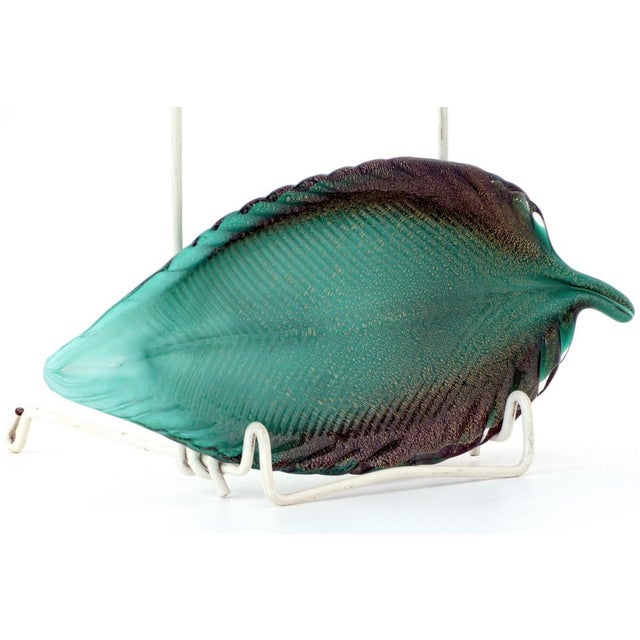 1950s Murano Art Glass Leaf Bowl by Archimede Seguso, Italy, 1950s For Sale - Image 5 of 9