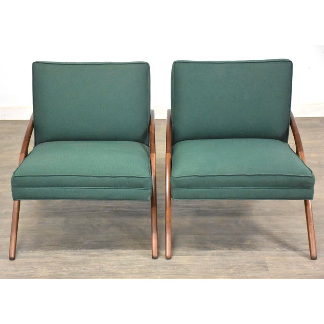 1960s Green Sculptural Lounge Chairs - A Pair For Sale - Image 4 of 9