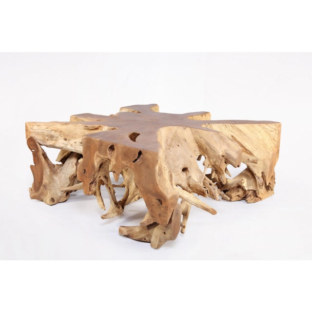 Contemporary Square 36" Inch Organic Teak Root Coffee Table 55 For Sale - Image 3 of 6