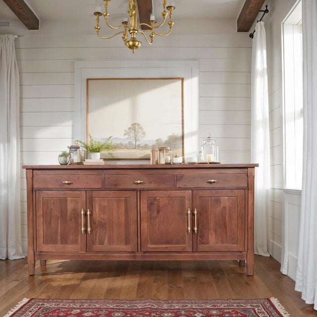 2020s Emma 70" Solid Wood Sideboard, Walnut Finish For Sale - Image 5 of 5