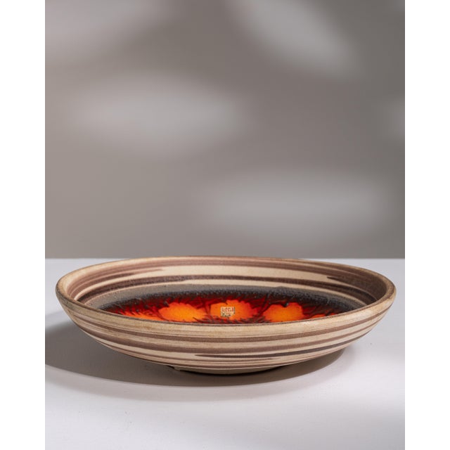 1960s Germany Tan Ceramic Serving Bowl For Sale - Image 13 of 15