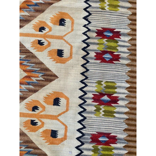 1940s Mid-Century Scandinavian Flat Woven Kilim Rug For Sale - Image 5 of 13