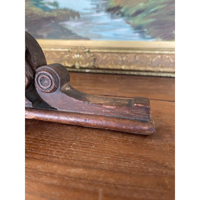 Antique Hand-Carved Wooden Architectural Fragment With Lion Head Motif For Sale - Image 4 of 9