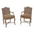Pair French Louis XV Cane Back Upholstered Armchairs For Sale
