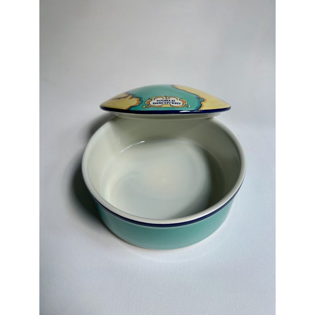 Tiffany & Co. Porcelain "World Discovery" Covered Box For Sale - Image 12 of 16