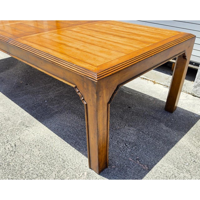 Century Furniture Rustic French Country Maple Parsons Dining Table Expandable For Sale - Image 10 of 15
