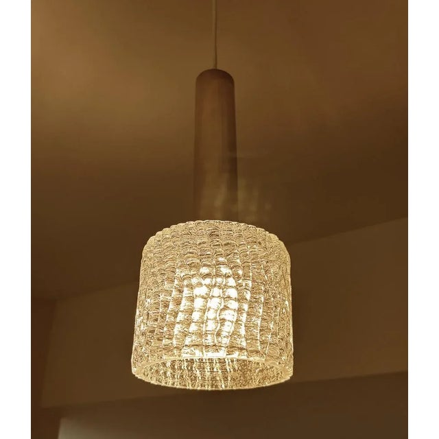 Vintage Glass Pendant Lights from Kalmar, 1970s, Set of 3 For Sale - Image 6 of 14