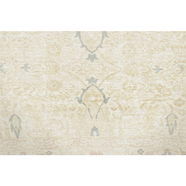 Contemporary Block Print Floral Natural Silk Runner by Rug & Kilim, India For Sale In New York - Image 6 of 9
