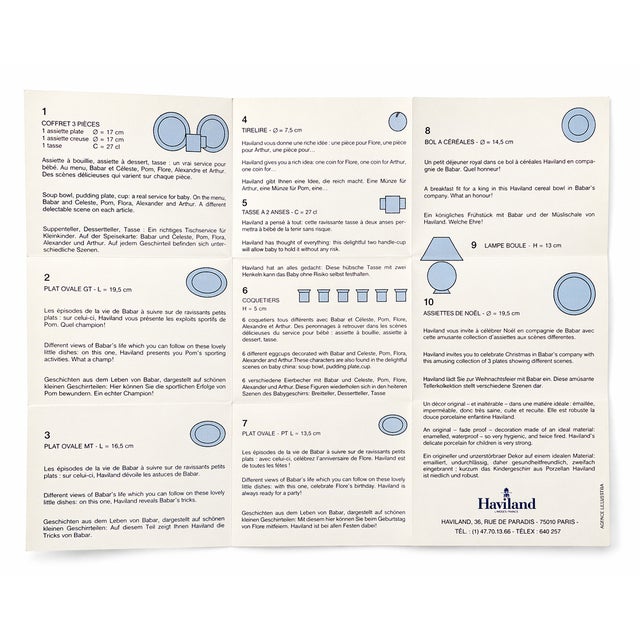 White Vintage Haviland Limoges France “Le Roi Babar” Porcelain Cereal Bowl For Sale - Image 8 of 9