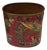 Vintage Red Chinoiserie Paint Decorated Tole Waste Basket For Sale