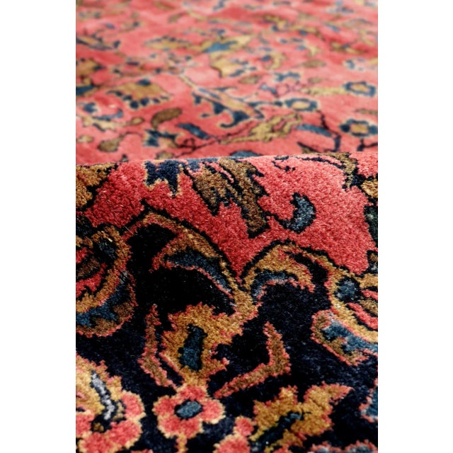 1910s Pasargad Home Antique Kashan Wool Area Rug-12' 0" X 15' 0" , Burgundy For Sale - Image 5 of 7