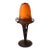 1930s Degué Art Deco Table Lamp Signed French Glass Wrought Iron Orange Accent Light Antique French Lighting For Sale