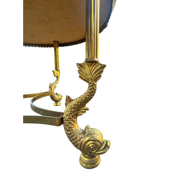 1970s Round Brass and Onyx Marble Koi Fish Coffee Table, 1970s For Sale - Image 5 of 9