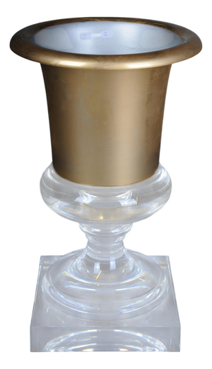 Hollywood Regency Gilt Acrylic Goblet Vase