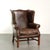 Vintage English Wing Armchair In Grained Cowhide Leather For Sale - Image 14 of 14