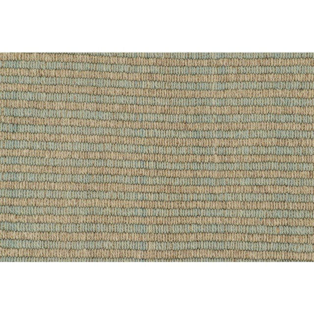 Contemporary Rug & Kilim’s Contemporary Kilim in Beige and Blue Textural Stripes For Sale - Image 3 of 7