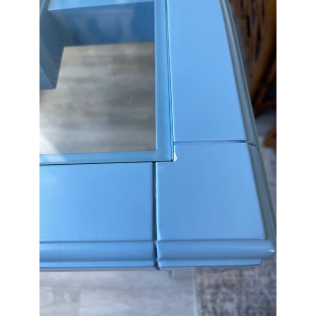 Wood trellis side table with clear tempered glass top, custom painted in customer's selection of any benjamin moore paint...