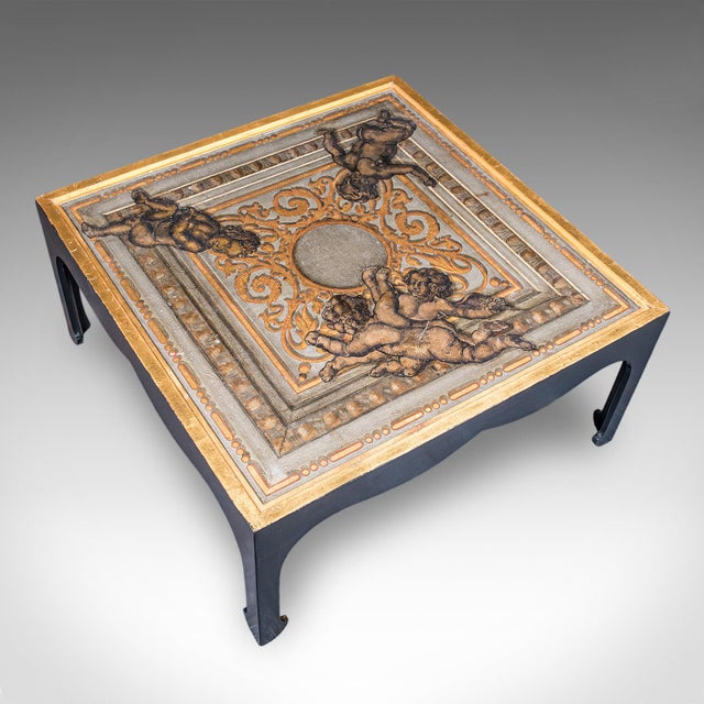 Vintage Chinoiserie Coffee Table, Italian, Ebonised, Gilt, Neoclassical, Accent For Sale - Image 6 of 10