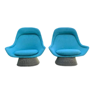 Mid-Century Modern Warren Platner Easy Chair - A Pair