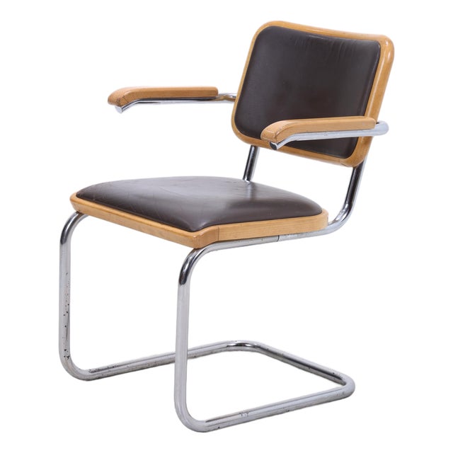 Bauhaus S64 Cantilever Chair in Leather by Marcel Breuer for Thonet For Sale
