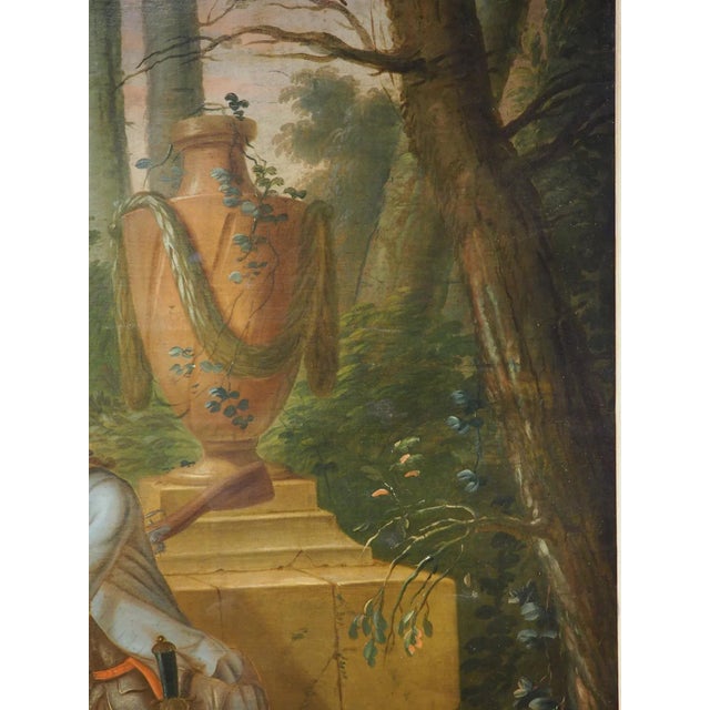 Large 18th Century French Oil on Canvas Painting Depicting a Hunt Scene For Sale - Image 11 of 13