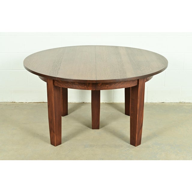 Stickley Antique Mission Oak Arts & Crafts Extension Dining Table, Newly Refinished For Sale - Image 14 of 14