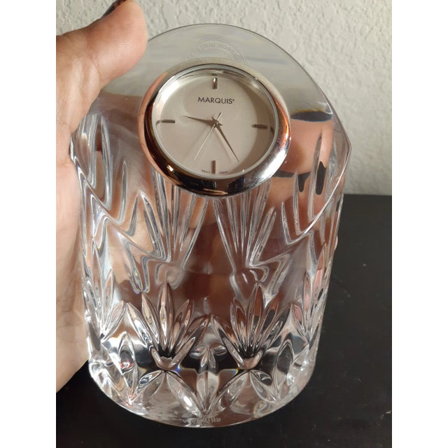 1980s Marquis Waterford Crystal Caprice Desk Paperweight Clock For Sale In Dallas - Image 6 of 8