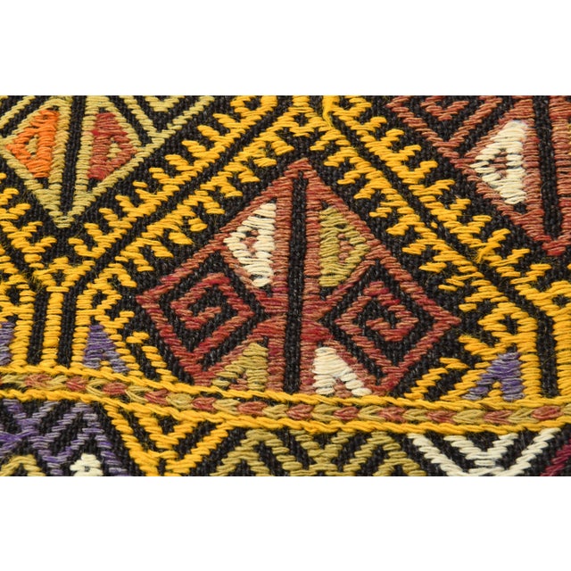 Vintage Turkish Oushak Handmade Wool & Cotton Yellow Area Rug For Sale - Image 10 of 12