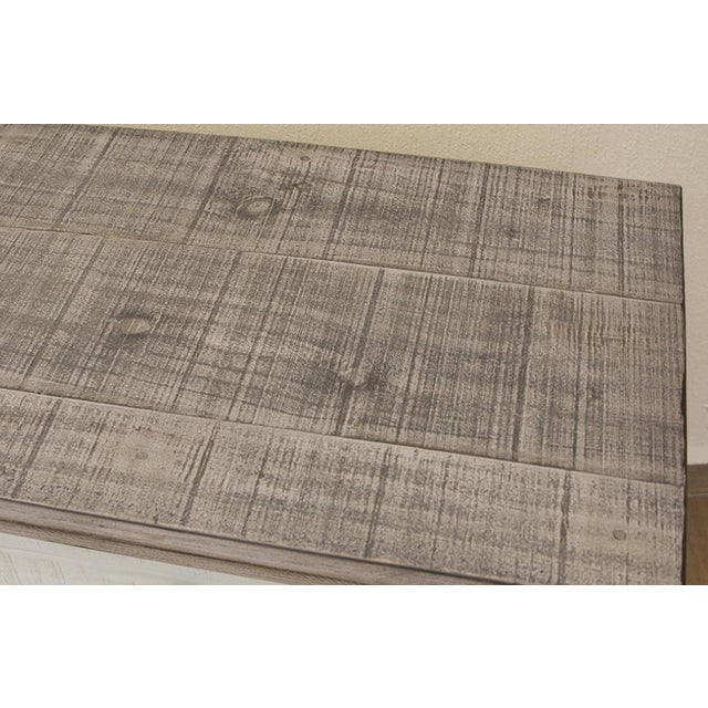 Stonegate Collection: Two-toned hand distressed white with warm stone stained tops Solid Pine wood with distressed finish...