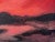 Crimson Evening Glow - Miniature Abstract Landscape Art by Contemporary British Artist, Angela Wakefield Art measures 7 x...