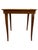 Unmarked wooden Italian game side table with a satinwood inlaid marquetry top, cabriole legs, and a hinged checkered lid...