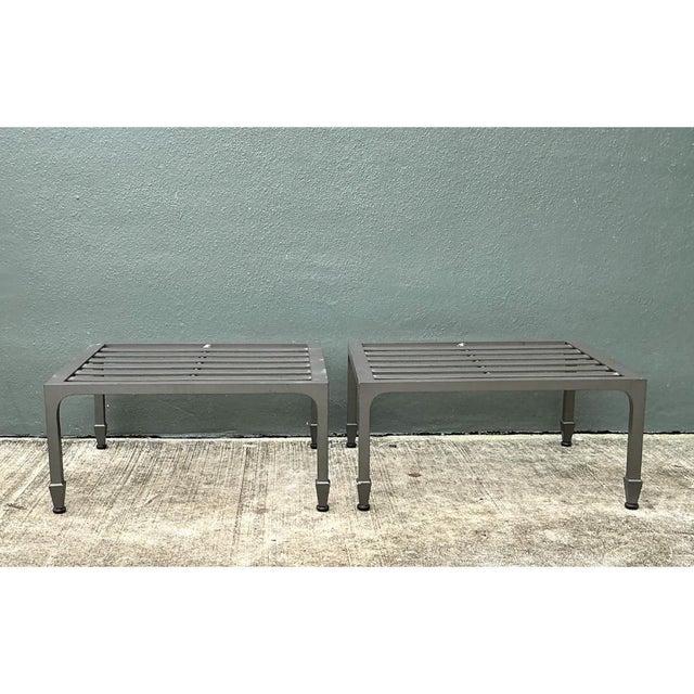 Vintage McKinnon and Harris Cast Aluminum Chairs With Ottomans - A Pair For Sale - Image 10 of 18