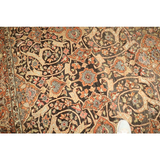 Textile Antique Zabihi Collection Persian Large Brown Joshegan Rug - 11'10" x 16'5" For Sale - Image 7 of 12