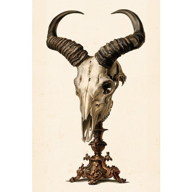 Vintage Bucranium — Natural History Fine Art Print For Sale