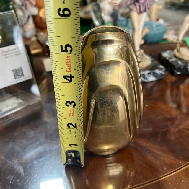 1970s Small Brass Abstract Style Vase For Sale In Atlanta - Image 6 of 8
