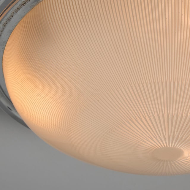 Large 1960s Sergio Mazza Glass and Metal Ceiling or Wall Lamp for Artemide For Sale - Image 14 of 15