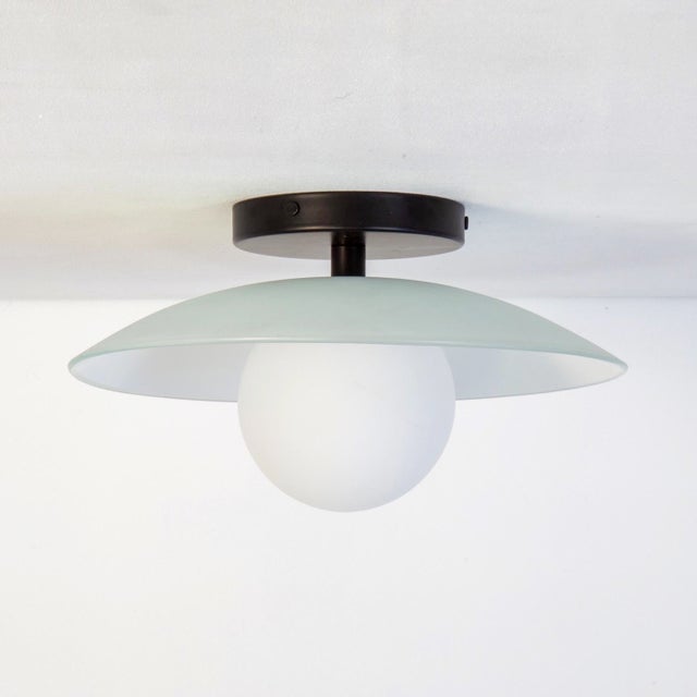Dish Flush Mount, 5in Glass Globe, Modern Led Ceiling Light, by Research.Lighting For Sale - Image 9 of 9