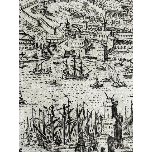 Birds-Eye View of Genoa Engraving by Matthäus Merian the Elder, 1650 For Sale - Image 5 of 12