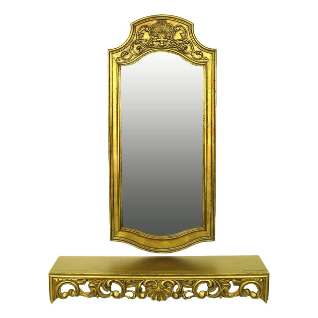 Spanish Console and Mirror in Gilt Finish by Francisco Hurtado For Sale