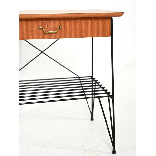 1960s Scandinavian Mahogany and Iron Rolf Bedside Table from Ikea, 1961 For Sale - Image 5 of 10