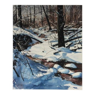 Chris Zmijewski Stream Through Snow Painting For Sale