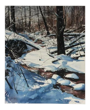 Chris Zmijewski Stream Through Snow Painting