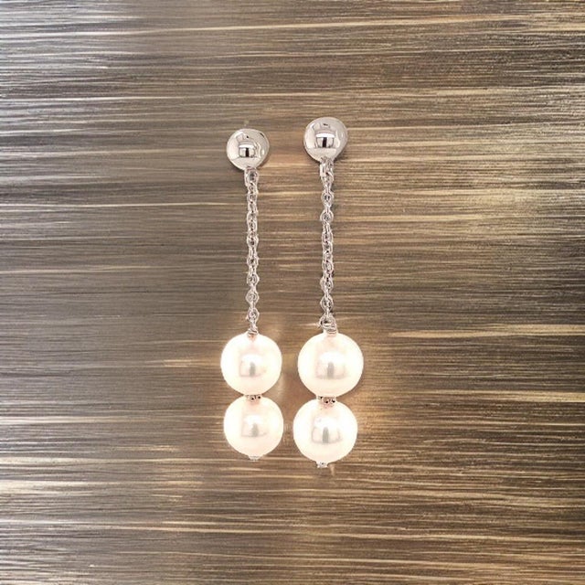 Japanese Cultured Akoya Pearl Earrings 14 KT Gold 8.30 mm Certified $999 013383 This is a One of a Kind Unique Custom Made...