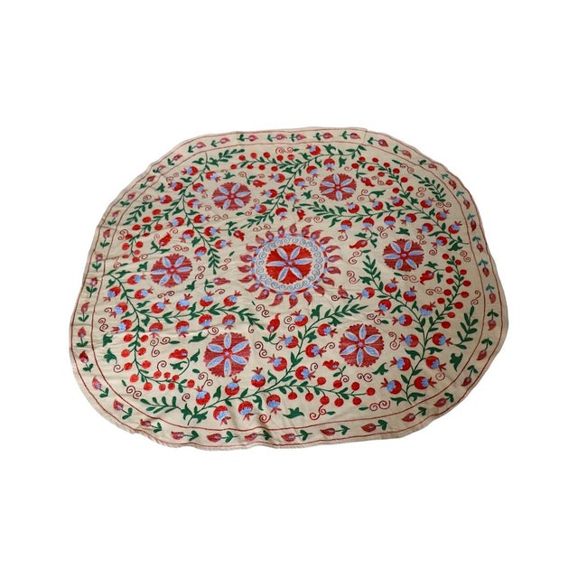 Round Suzani Tablecloth For Sale - Image 4 of 5