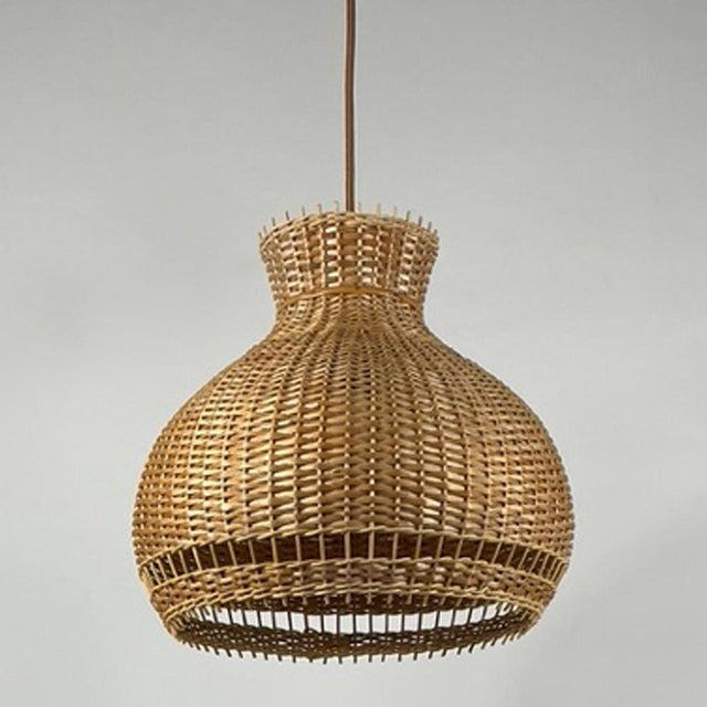 Austrian Rattan & Wicker Pendant, 1950s For Sale - Image 15 of 16