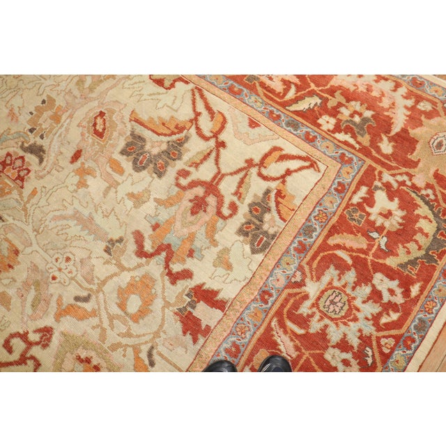 Textile Antique Sultanabad Persian Carpet For Sale - Image 7 of 18