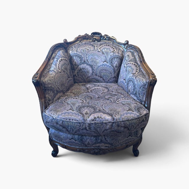 1920s French‑Style Sofa & Chair Set Louis XV For Sale - Image 10 of 18